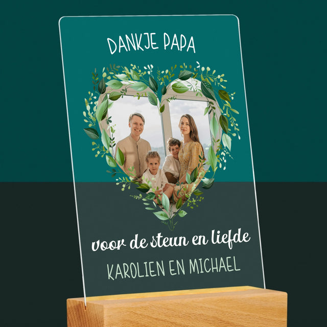 Foto En Handtekening: Dankje Papa - Afdruk Op Acrylglas (Verticaal)