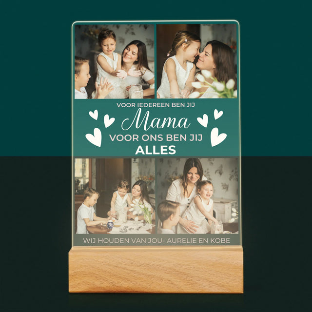 Fotocollage: Mama Jij Bent Ons Alles - Afdruk Op Acrylglas (Verticaal)