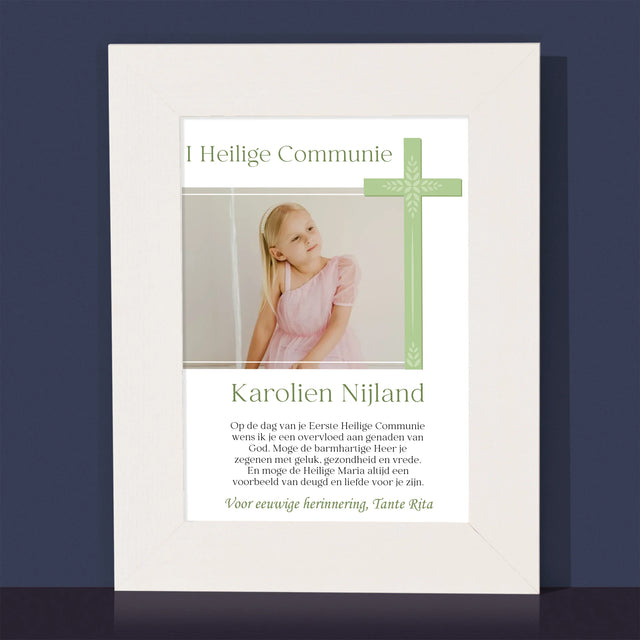 Foto En Handtekening: Communie, Foto Kruis - Fotokader (Horziontaal)