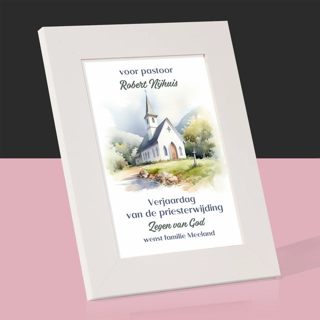 Naam En Handtekening : Verjaardag Priesterwijding - Fotokader (Horziontaal)