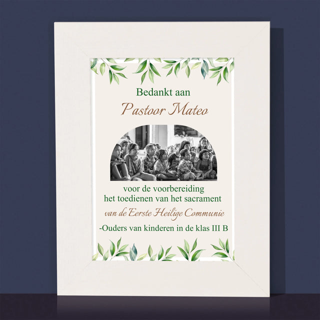 Foto En Handtekening: Bedankt Aan Passtoor, Communnie

 - Fotokader (Horziontaal)