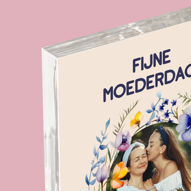 Foto En Handtekening: Fijne Moederdag - Acryl Blok