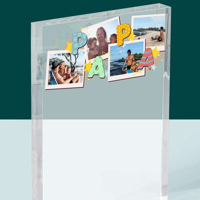 Fotocollage: Letters Papa - Acryl Blok