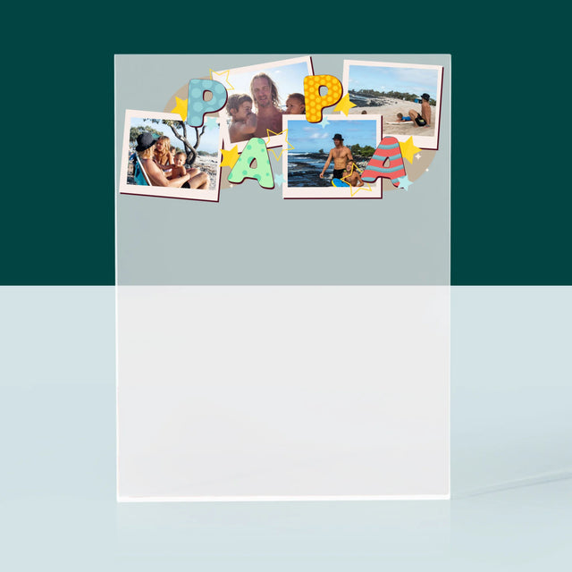 Fotocollage: Letters Papa - Acryl Blok