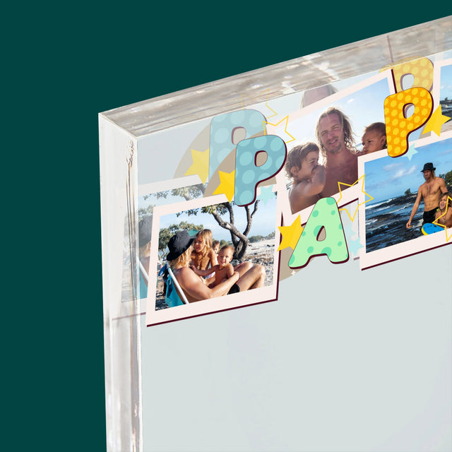 Fotocollage: Letters Papa - Acryl Blok