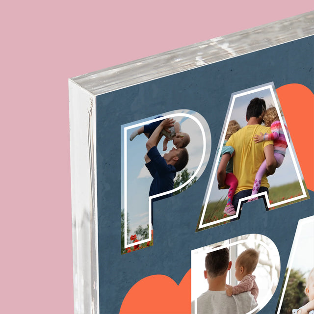 Fotocollage: Papa Is De Beste - Acryl Blok