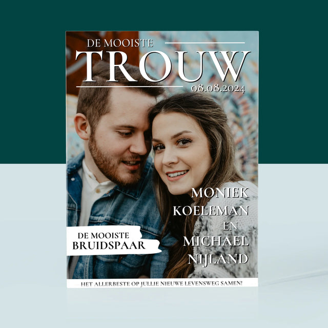 Omslag Van Tijdschrift: De Mooiste Trouw - Acryl Blok