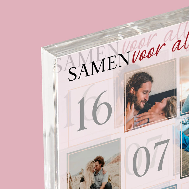 Fotocollage: Samen Voor Altijd - Acryl Blok