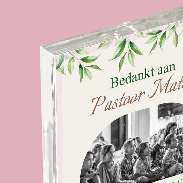 Foto En Handtekening: Bedankt Aan Passtoor, Communnie

 - Acryl Blok