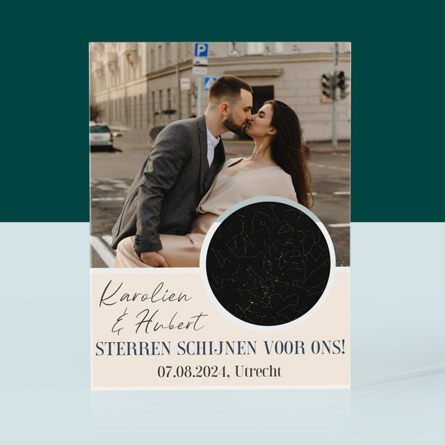 Starrenkaart: Sterren Schijnen Voor Ons - Acryl Blok