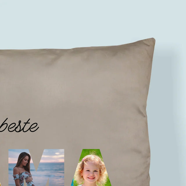 Woord Van Foto'S: De Beste Mama Ter Wereld - Kussen (Foto)