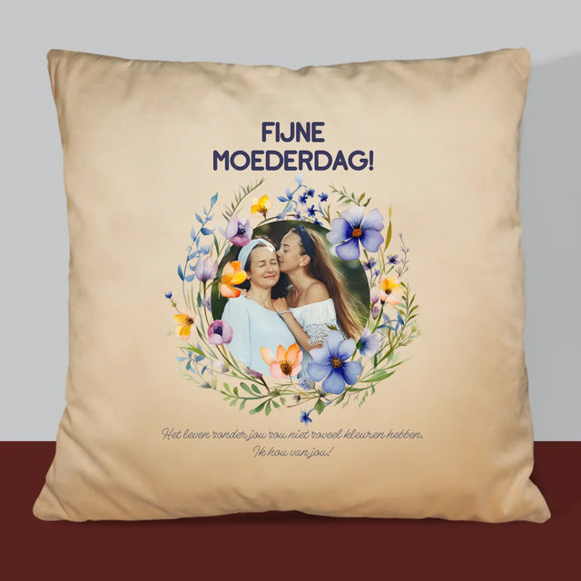 Foto En Handtekening: Fijne Moederdag - Kussen (Foto)