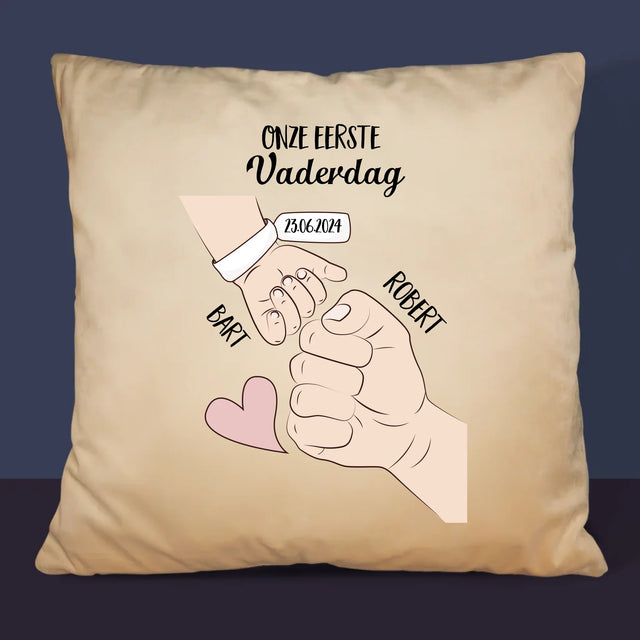 Naam En Handtekening : Eerste Vaderdag Samen - Kussen (Foto)