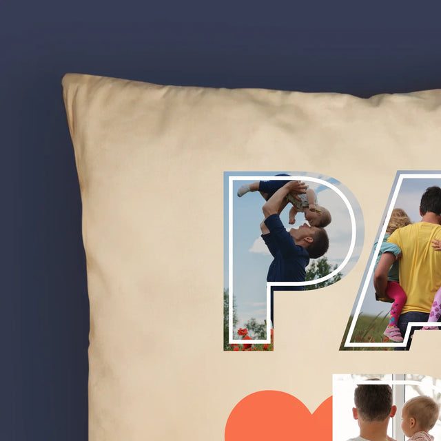 Fotocollage: Papa Is De Beste - Kussen (Foto)