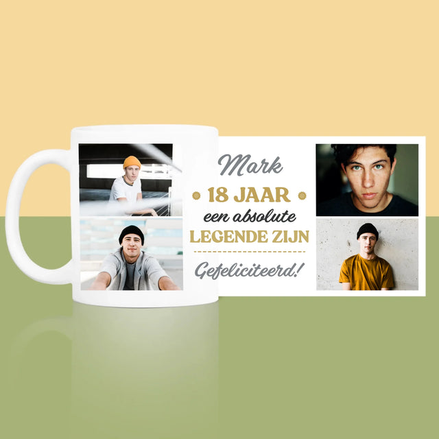 Fotocollage: 18 Jaar Een Legende Zijn - Mok