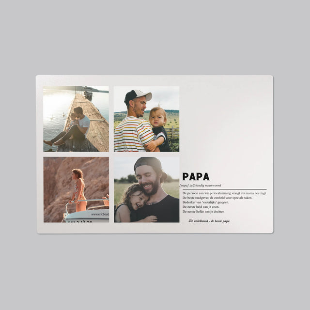 Fotocollage: Papa Definitie - Bureauonderlegger