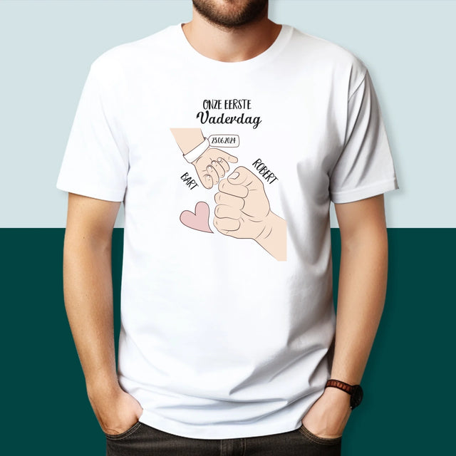 Naam En Handtekening : Eerste Vaderdag Samen - T-Shirt Voor Heren
