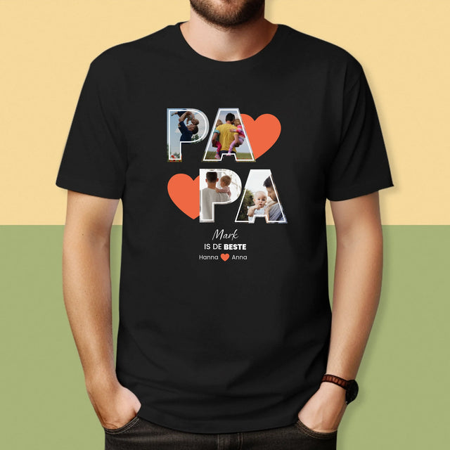 Fotocollage: Papa Is De Beste - T-Shirt Voor Heren