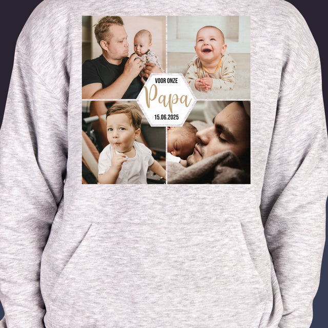 Fotocollage: Voor Onze Papa - Herentrui Met Kap