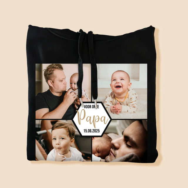 Fotocollage: Voor Onze Papa - Herentrui Met Kap