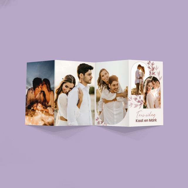 Fotocollage: Op De Trouwdag - Grote Harmonica Van Foto'S