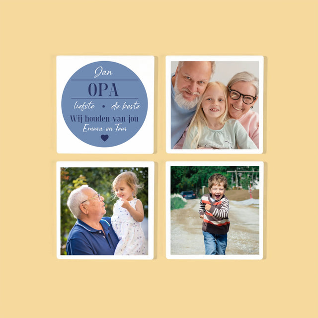 Fotocollage: Lieve Opa - Onderzetter