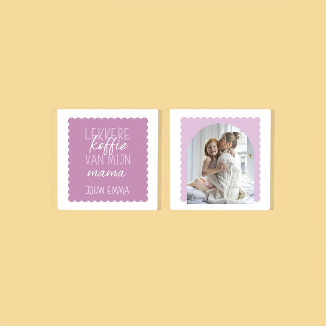 Fotocollage: Lekkere Koffie, Mama - Onderzetter