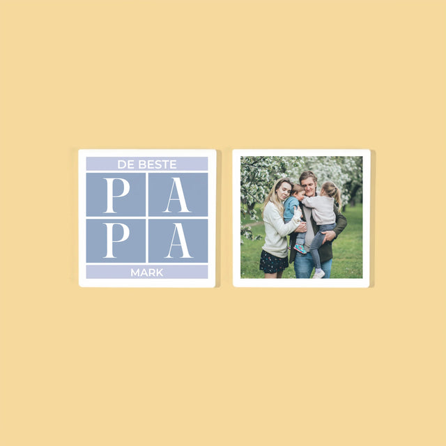Fotocollage: Collage, De Beste Papa - Onderzetter