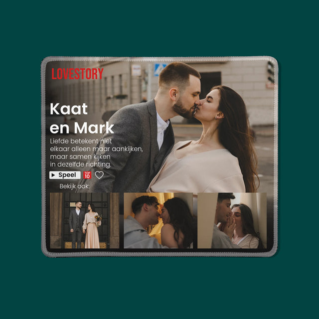 Fotocollage: Liefdesverhaal - Bureauonderlegger