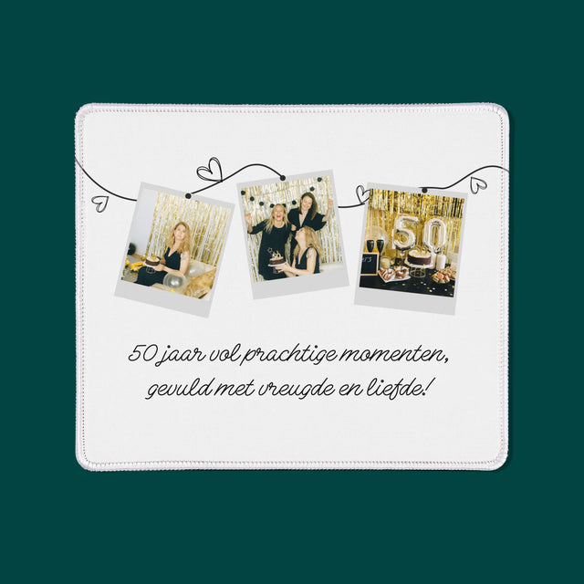 Fotocollage:  50 Jaar Vol Prachtige Momenten - Bureauonderlegger