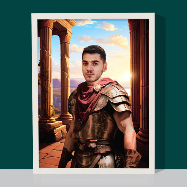 Koninklijk Portret: Strijder - Afdruk Met Frame 30X40 (Verticaal)