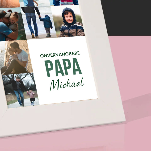 Fotocollage: Onvervangbare Papa - Fotokader (Horziontaal)