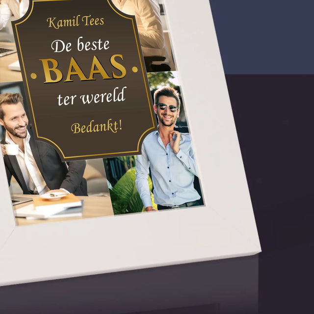 Fotocollage: De Beste Baas Ter Wereld - Fotokader (Horziontaal)