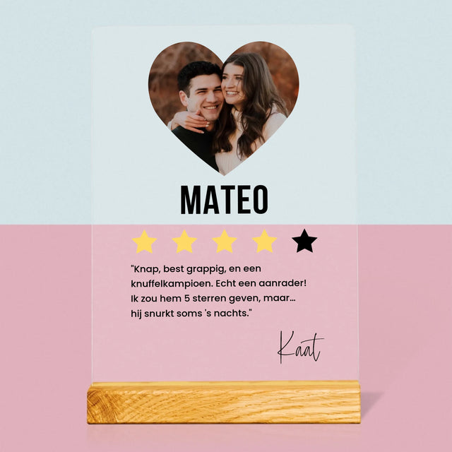 Foto En Handtekening: De Beste Vriendje, Aanrader - Afdruk Op Acrylglas (Verticaal)