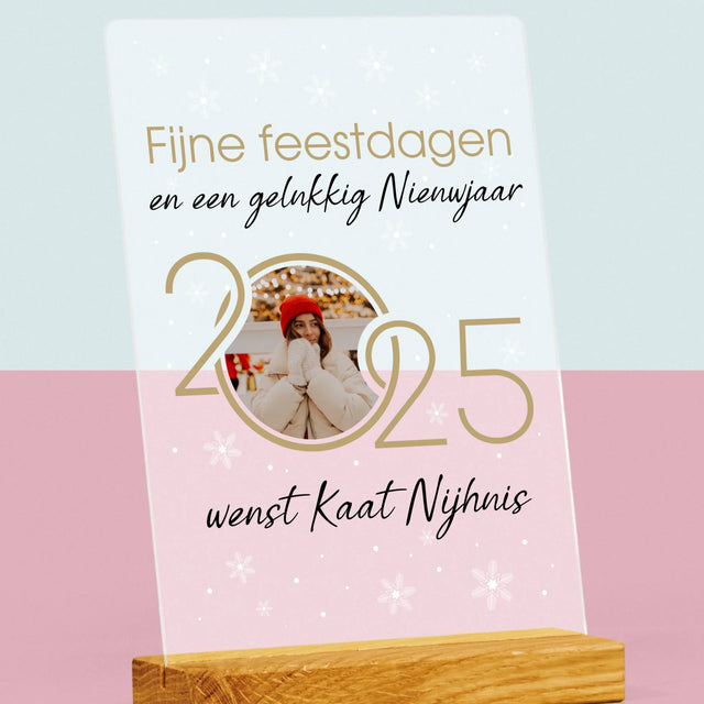 Fotocollage: Gelukkig Nieuwjaar - Afdruk Op Acrylglas (Verticaal)