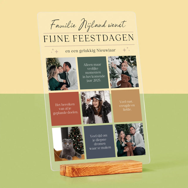 Fotocollage: Fijne Feestdagen, Wensen - Afdruk Op Acrylglas (Verticaal)