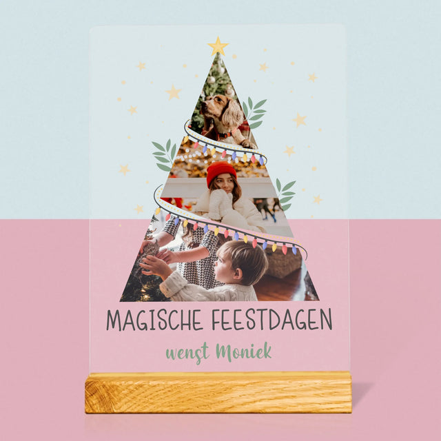 Fotocollage: Kerstboom, Magische Feestdagen - Afdruk Op Acrylglas (Verticaal)