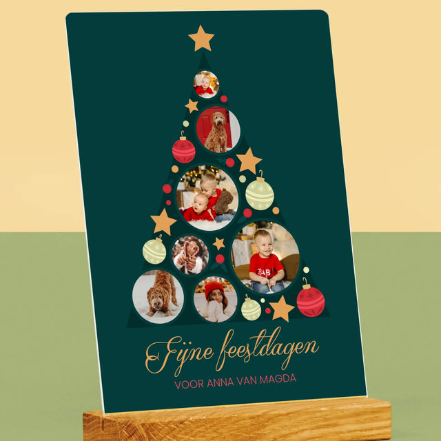 Fotocollage: Kerstboom, Kerstballen - Afdruk Op Acrylglas (Verticaal)