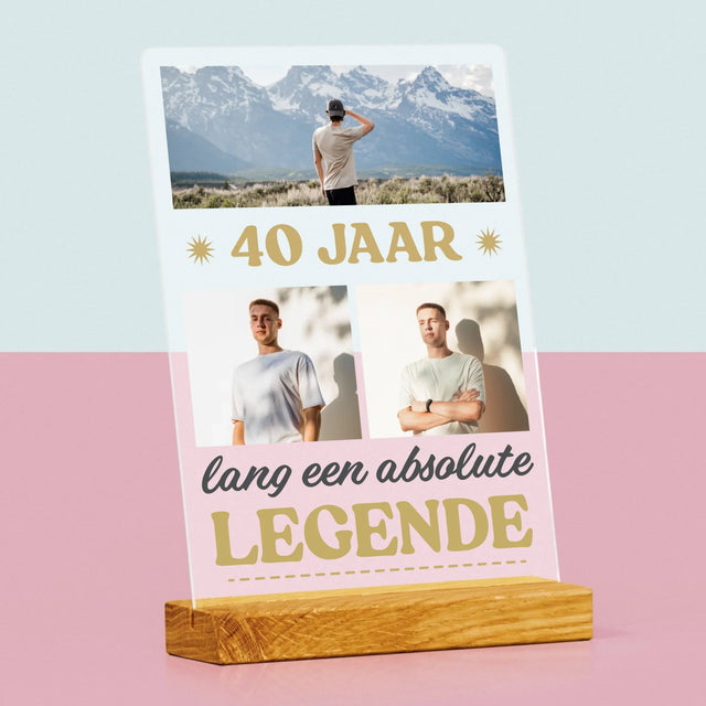Fotocollage: 40 Jaar Lang Een Legende - Afdruk Op Acrylglas (Verticaal)