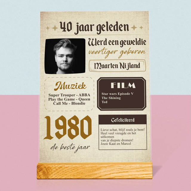 Omslag Van Tijdschrift: 40 Jaar Geleden - Afdruk Op Acrylglas (Verticaal)