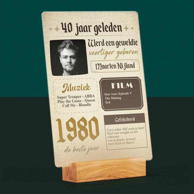 Omslag Van Tijdschrift: 40 Jaar Geleden - Afdruk Op Acrylglas (Verticaal)