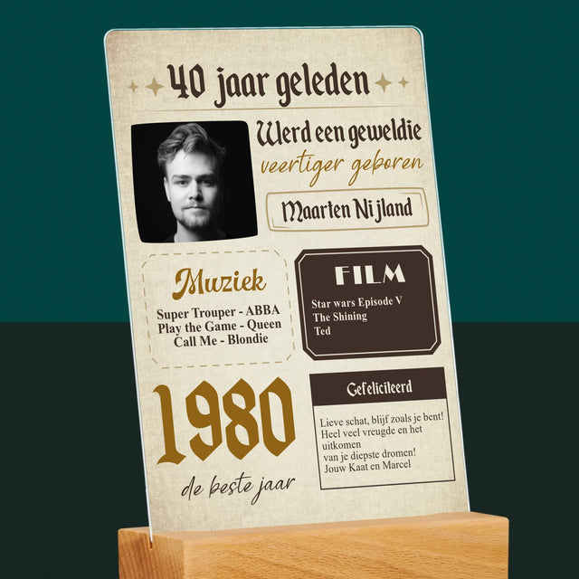 Omslag Van Tijdschrift: 40 Jaar Geleden - Afdruk Op Acrylglas (Verticaal)