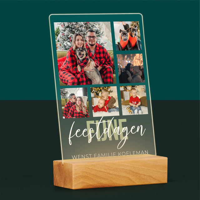 Fotocollage: Fijne Feestdagen - Afdruk Op Acrylglas (Verticaal)