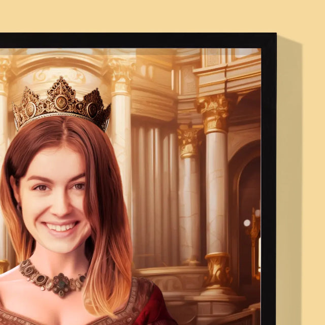 Koninklijk Portret: Koningin - Afdruk Met Frame 30X40 (Verticaal)
