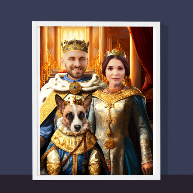 Koninklijk Portret: Heersers Met Huisdier - Afdruk Met Frame 30X40 (Verticaal)