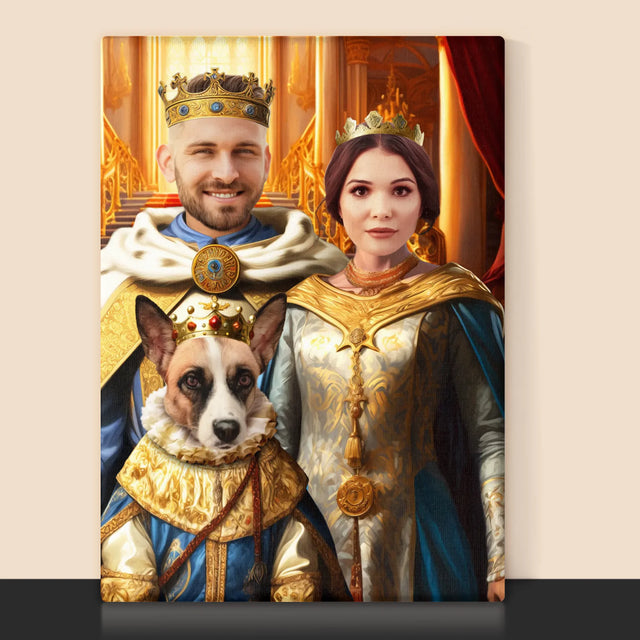 Koninklijk Portret: Heersers Met Huisdier - Afdruk Met Frame 30X40 (Verticaal)
