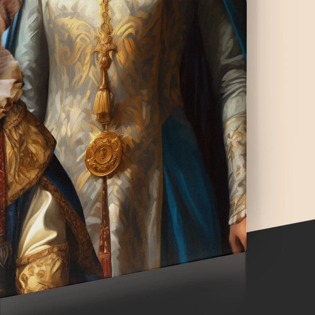 Koninklijk Portret: Heersers Met Huisdier - Afdruk Met Frame 30X40 (Verticaal)