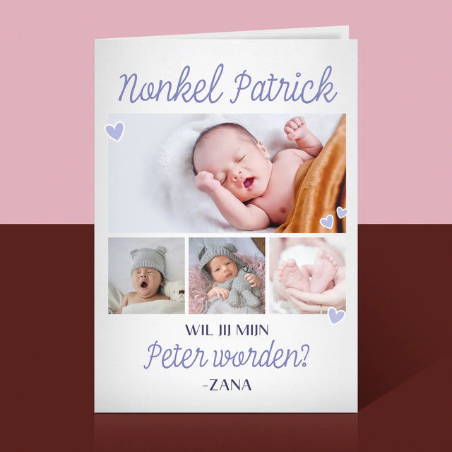 Fotocollage: Wil Jij Mijn Peter Worden - Wenskaart