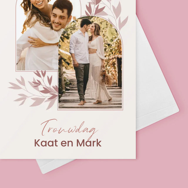 Fotocollage: Op De Trouwdag - Wenskaart