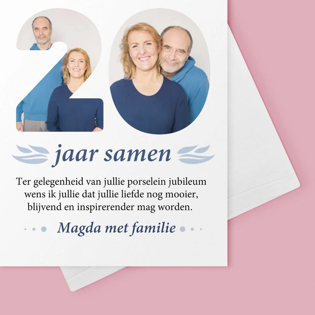 Woord Van Foto'S: 20Ste Huwelijksverjaardag - Wenskaart